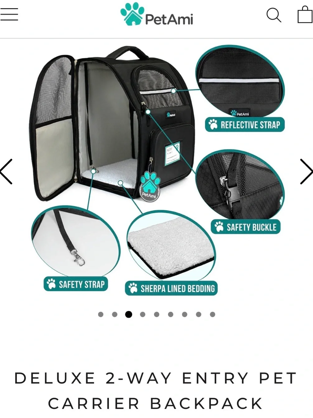 Black Deluxe 2-Way Pet Carrier Backpack